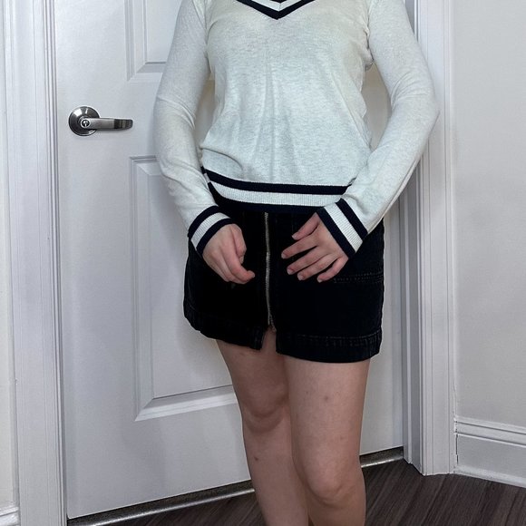 C&C California Cashmere Ivory Tennis Sweater - S - Picture 6 of 11